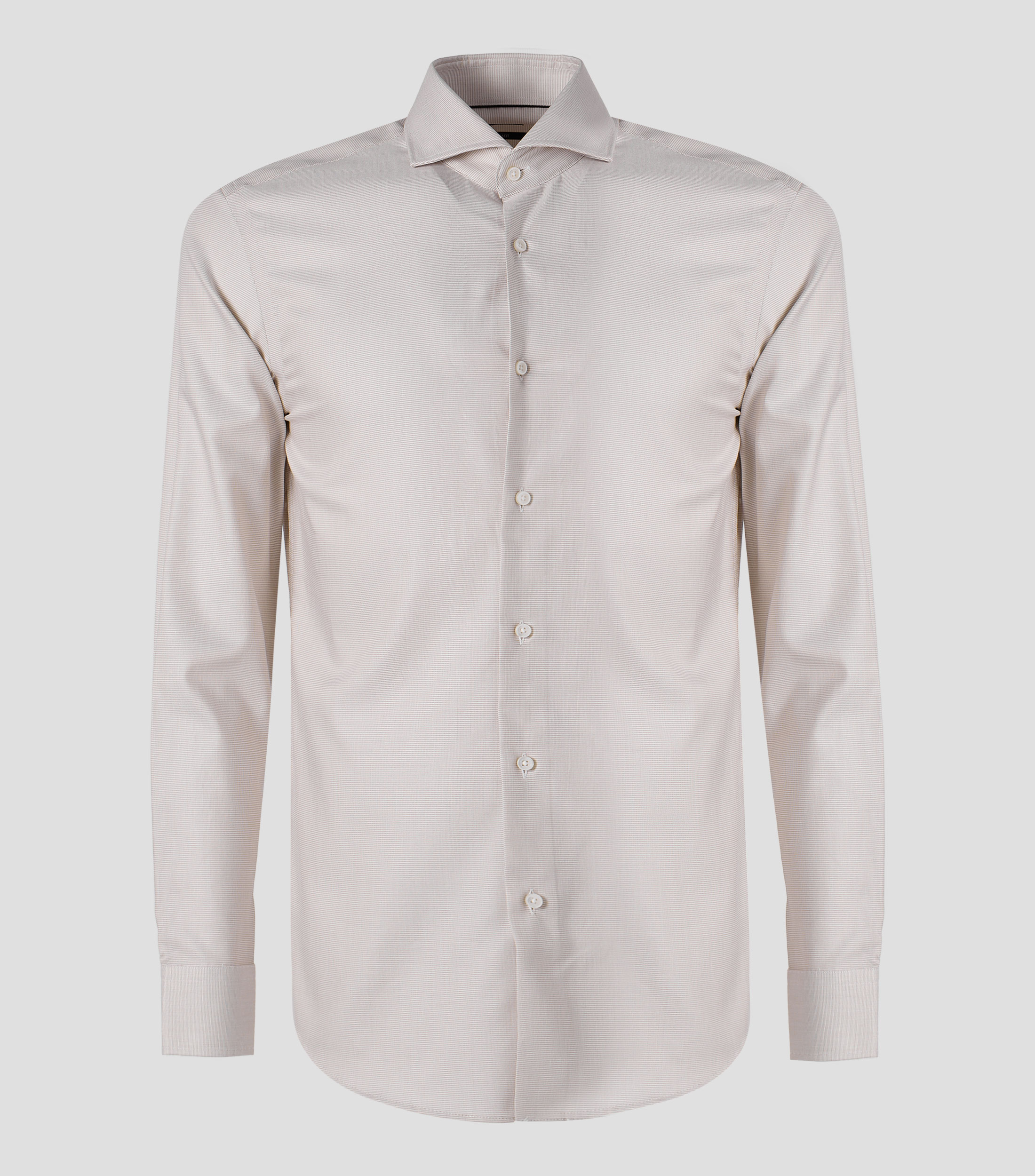 Camisa slim de algodón con estructura Hombre